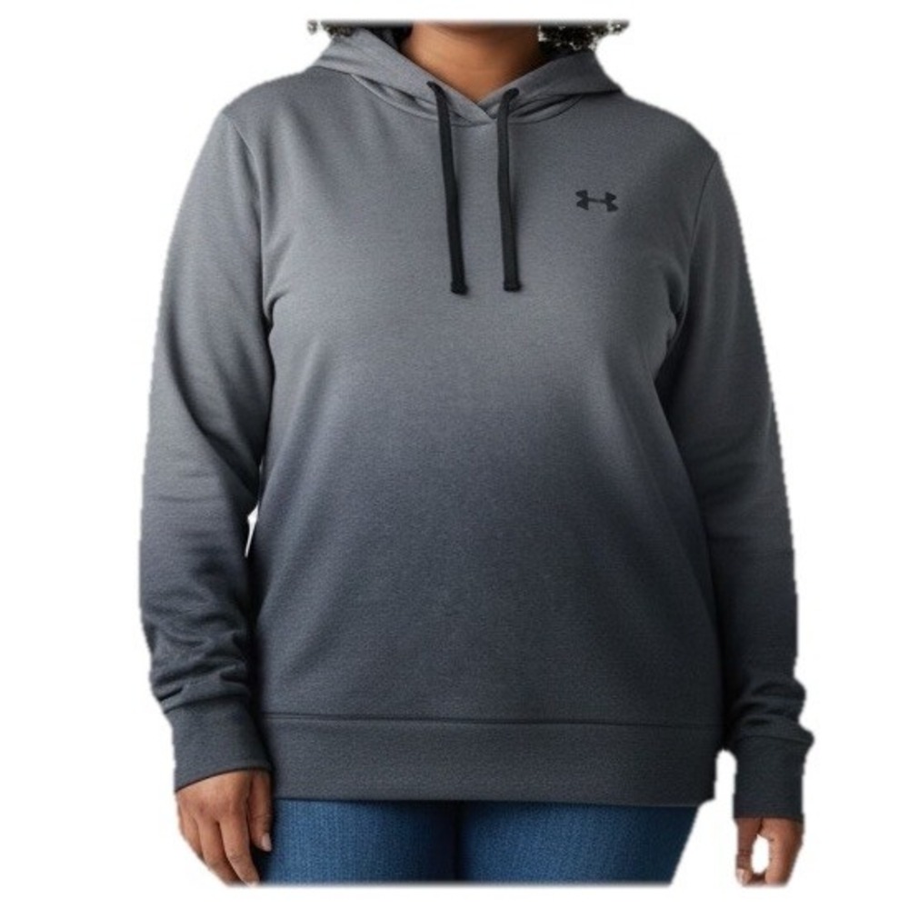 Under Armour‎ Womens 1X Gray Ombre Lightweight Pullover Hoodie Loose Fit